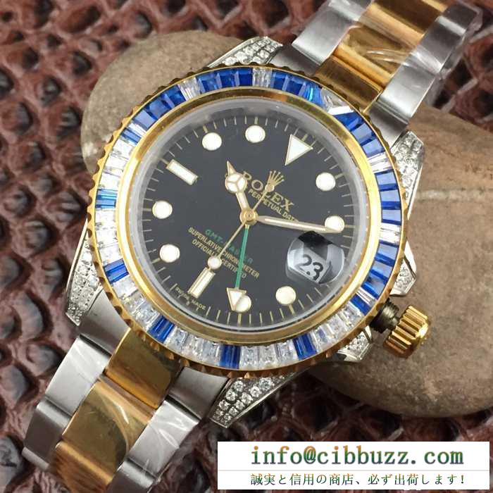 ロレックス rolex ダイヤ付き時計ケース 日付表示 2017春夏 腕時計 オリジナル 2色可選