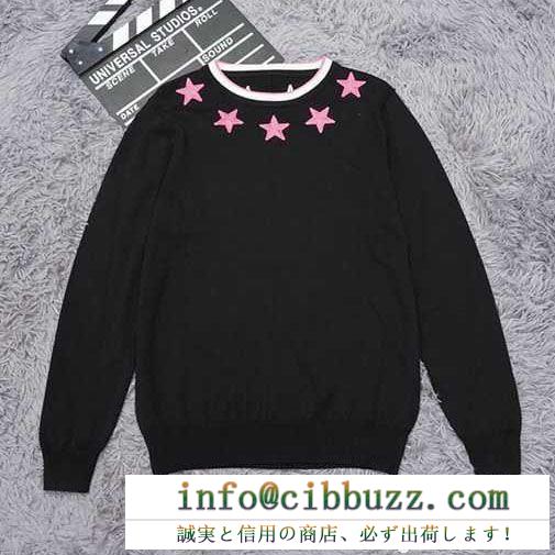七夕におすすめ！GIVENCHY セーター ジバンシー star-appliqued cotton sweater 2018新作 スターセーター カップル ギフト最適 着用