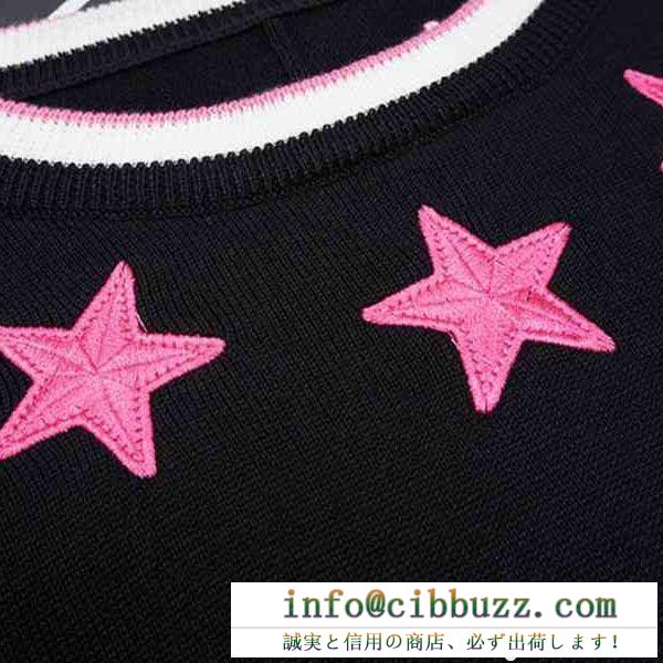 七夕におすすめ！GIVENCHY セーター ジバンシー star-appliqued cotton sweater 2018新作 スターセーター カップル ギフト最適 着用