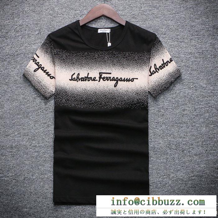 ファッション 人気 半袖tシャツ サルヴァトーレフェラガモ ferragamo 4色可選 2018春夏新作