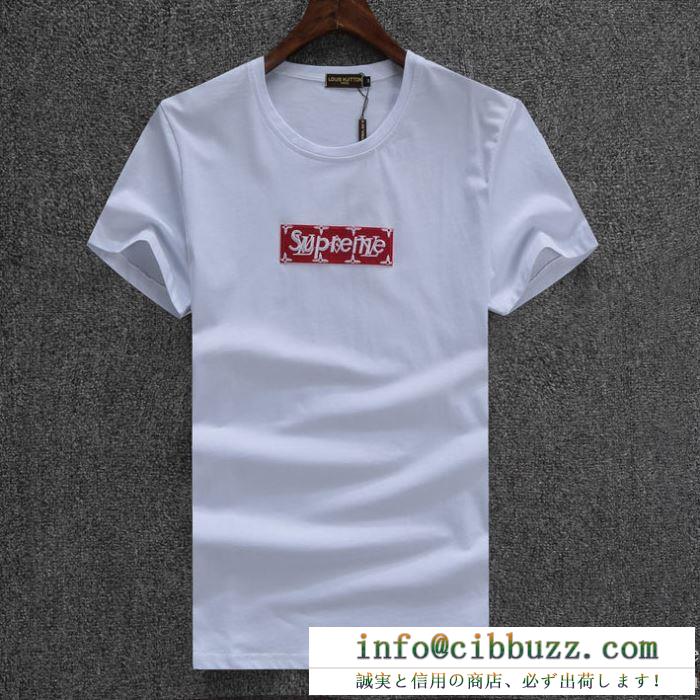 春夏新品SUPREMEコピー 品 box logo半袖 tシャツ カジュアル シンプル トップス 白 tシャツ メンズ 万能着物 ホワイト ブラック 赤色