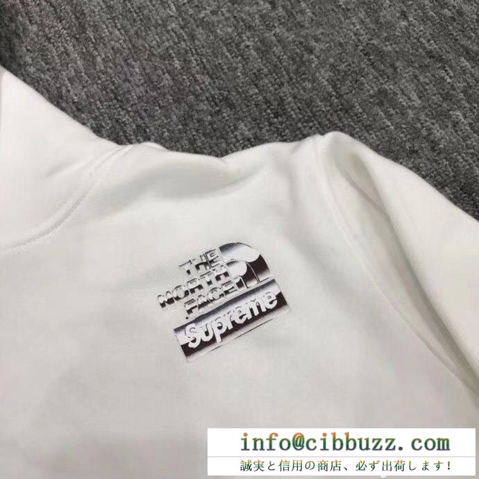 2018－19AW人気新作登場 シュプリーム パーカー 定番 supreme the north face metallic logo hooded sweatshirtブラック ホワイト