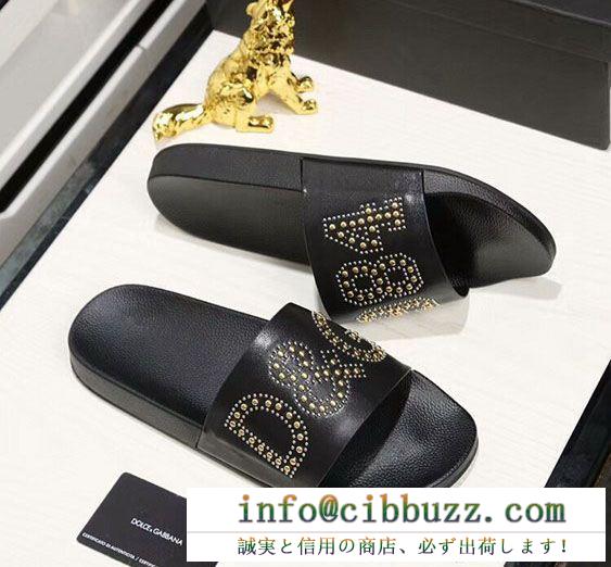 【おしゃれ快適すぎる】Dolce&Gabbana ロゴ サンダル 新作 fashion人気セール 品質保証 2018お得得価 サンダル ブラック