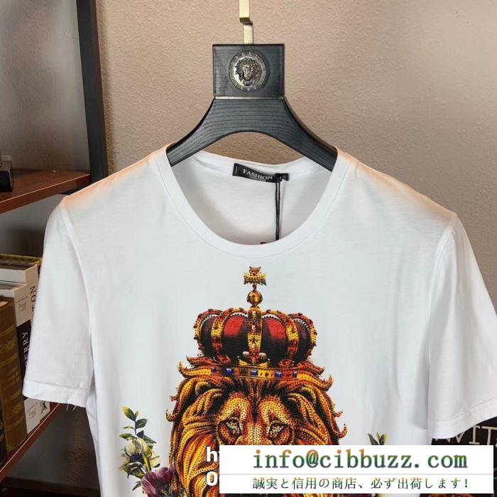 半袖Tシャツ 今夏人気ブランド ドルチェ＆ガッバーナ 安定感のある2019夏新作 Dolce&Gabbana トレンド感抜群 2色可選