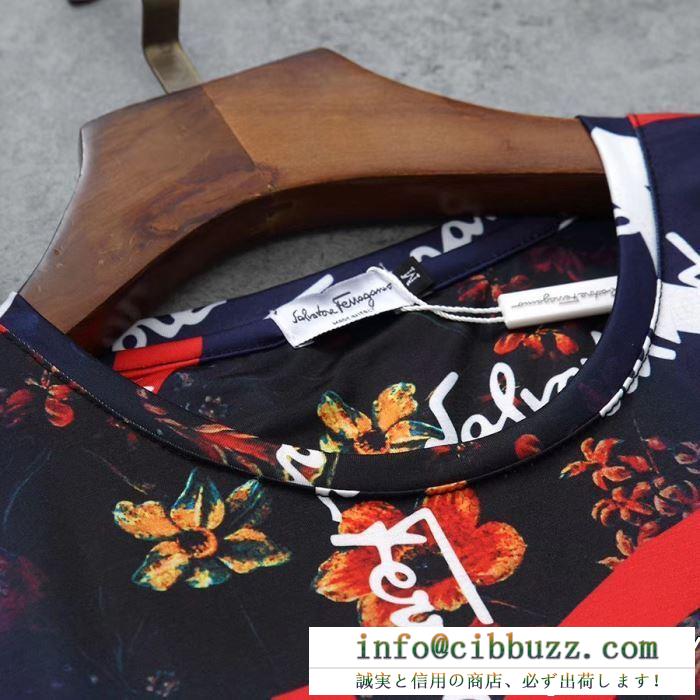 2019年春夏の限定コレクション 夏季最新アイテム ferragamo サルヴァトーレフェラガモ 半袖tシャツ 3色可選