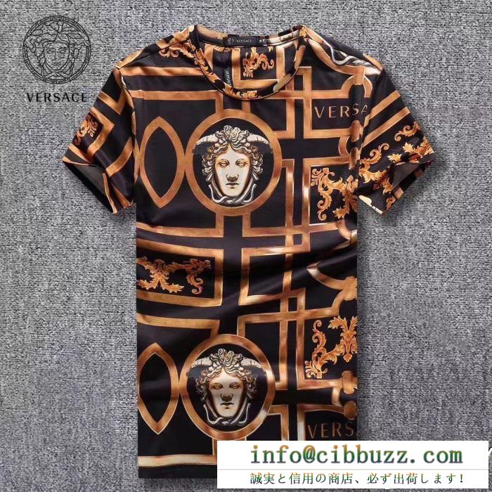 毎シーズン存在感のある 2色可選 半袖tシャツ versace ヴェルサーチ 2019年春夏の限定コレクション