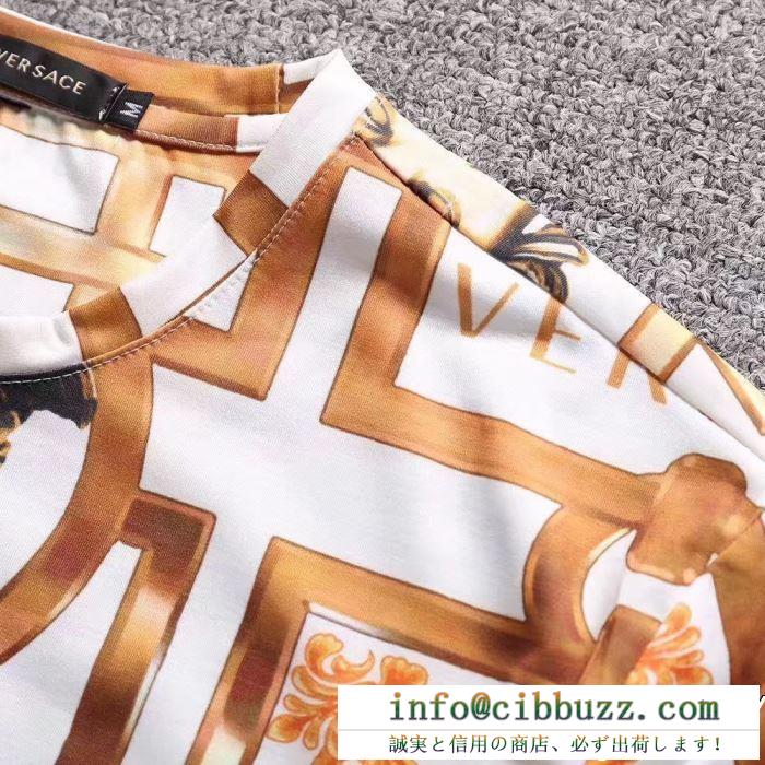 毎シーズン存在感のある 2色可選 半袖tシャツ versace ヴェルサーチ 2019年春夏の限定コレクション