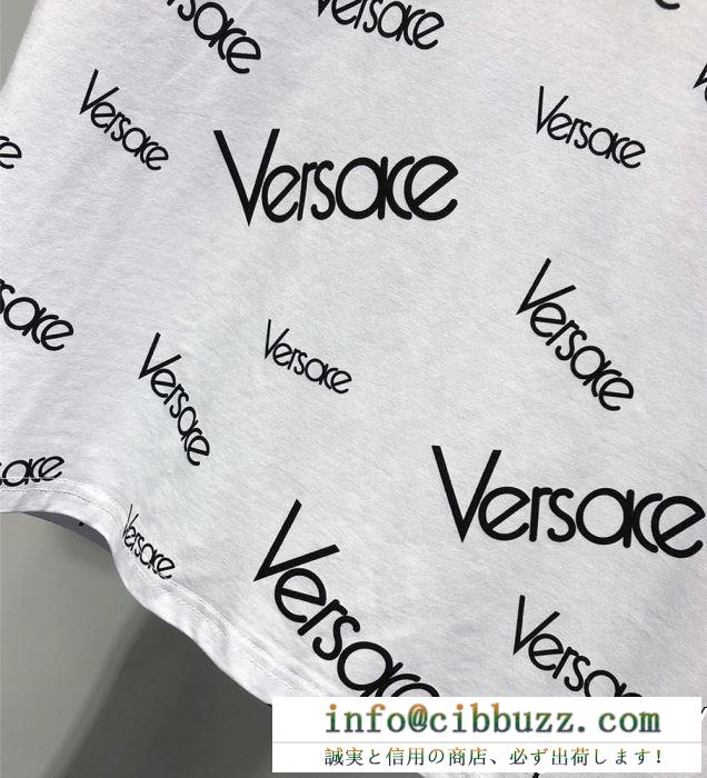 話題沸騰中の2019夏季新作 魅力の詰まったスタイル versace ヴェルサーチ 半袖tシャツ 2色可選