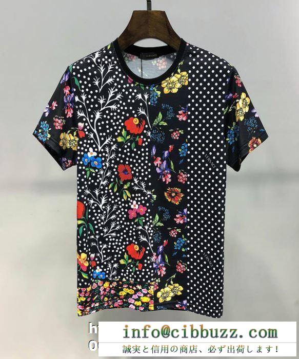 当たり前に取り入れる今夏新作  ヴェルサーチ 定番人気  VERSA 独特の存在感 半袖Tシャツ 2019年春夏の限定コレクション 