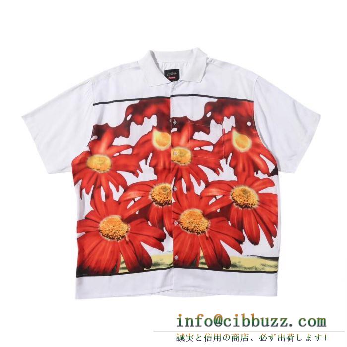 贈り物に2019年度 supremejean paul gaultier flower power rayon shirt シャツ/半袖 2色可選