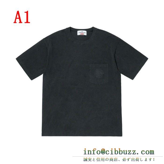 人気セール100%新品シャツ/半袖 3色可選 素敵なデザイン supreme 19ss stone island pocket tee shirt