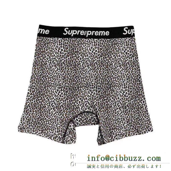 待望の秋冬の新作が発売 supreme 19aw leopard boxer briefs 今年の流行りファション 角張ったズボン