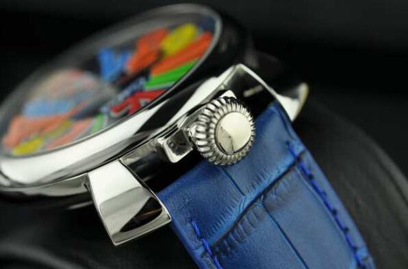 お洒落にGaGaMILANO ガガミラノ 人気を獲得するマルチカラーインデックス 2針 機械式腕時計 . 