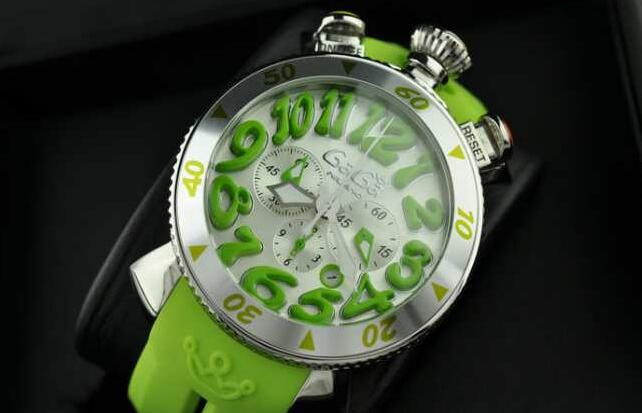 防水機能性があるGaGaMILANO ガガミラノ コピー　日本製クオーツ6針 グリーン インデックス腕時計 .