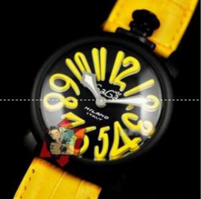 数字表示のGaGa milano、ガガミラノ コピー 時計の黄色いレディースウォッチ.