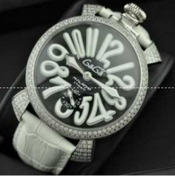 人気ブランド gagamilano ガガミラノ コピー 腕時計 日本製クオーツ 自動巻き 2針 ホワイト レザー 機械式（手巻き）/夜光効果.