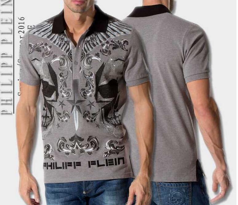 ラフな印象の PHILIPP PLEIN フィリッププレイン 夏らしい色落ちの半袖Tシャツ 3色可選 .