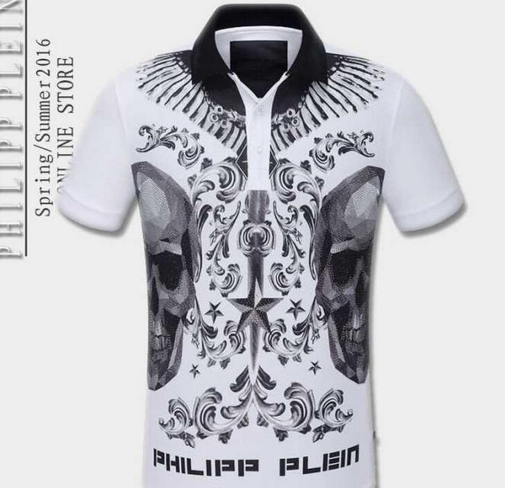 ラフな印象の PHILIPP PLEIN フィリッププレイン 夏らしい色落ちの半袖Tシャツ 3色可選 .