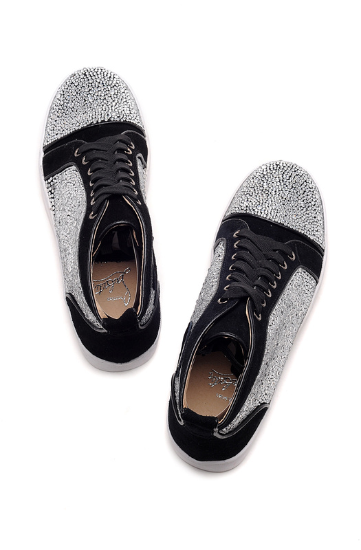 2017新作Christian louboutinクリスチャンルブタン偽物メンズ靴コピービジネス ダイヤモンド靴スニーカー ブラック