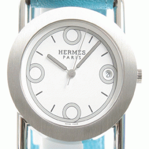 十分人気高級エルメス 時計  BR1.710.130/OOAA バレニア ラウンド リバーシブル レザー ブルー＆ブラウン/ホワイト最低 価格