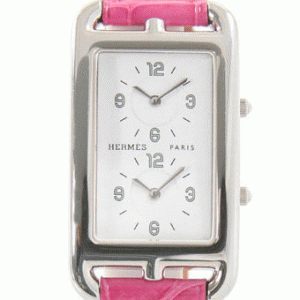 鮮度アップエルメス 時計  CC3510.130.ZFR ケープコッド ドゥゾーン レザー ピンク/ホワイト 超可愛い美品