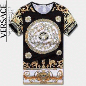 2016春夏 高級感溢れるデザイン   VERSACE ヴェルサーチ 半袖Tシャツ 2色可選