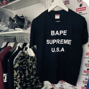 2016 注目のアイテム supreme bape 男女兼用 半袖Tシャツ