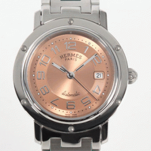 ピュアな印象に人気エルメス クリッパー 時計 CL5.410.431/3831プッシュ式バックル オートマチック ピンク人気主流美品