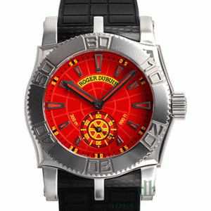 革新的な腕時計ロジェデュブイ イージーダイバー 鮮やかな美品 SE43 14 9/0 7.53R レッド