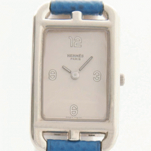 有名人の愛用品エルメス 時計 コピー NA1.250.221/HBL ナンタケット シルバー無垢 レザー ブルー/シルバー 今年流行