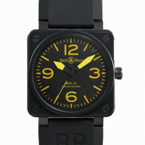 New時計おすすめ！ベル＆ロス  BR01-92S-YLW メンズ ステンレスPVD加工 ブラック/イエロー永遠の定番