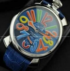 お洒落にGaGaMILANO ガガミラノ　人気を獲得するマルチカラーインデックス 2針 機械式腕時計 .