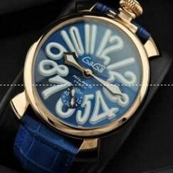 高い実用性あるGaGaMILANO ガガミラノ　ブルー ベルト 2針 機械式腕時計 .