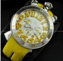 日常生活防水性があるGaGaMILANO ガガミラノ腕時計　日本製クオーツ イエロー.