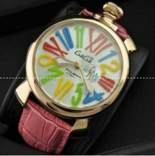 Ｓ級品質でオシャレ　ガガミラノ腕時計 GaGaMILANO 日本製クオーツ マヌアーレ クロノ 48 SS(PVD) レザーベルト メンズ　腕時計 クォーツ.