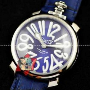ギフト対応　GaGaMILANO ガガミラノ腕時計　レザーベルト　2針 機械式　手巻き　夜光効果　腕時計　パープル　ウォッチ.