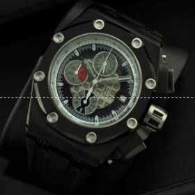 2016－17限定発売オーデマピゲ 腕時計 日本製クオーツ 6針クロノグラフ 日付表示 ラバー ブラック