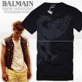 バルマン ｔシャツ 半袖ｔシャツ　丸首ブラック　メンズ
