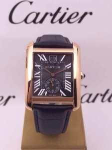 CARTIER タンクMC　カルティエ 時計 偽物　メンズ腕時計　ゴールデンケース/ブラック