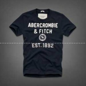 Abercrombie & Fitch アバクロンビー&フィッチ 偽物 男性 半袖Ｔシャツ メンズ ロゴ付き