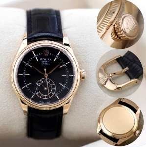 低価直輸入専門店ROLEXロレックス偽物販売時計黒文字盤メンズ高級腕時計ゴルードレザー機械式腕時計