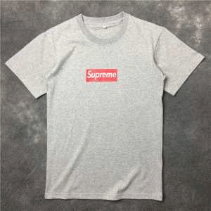 大人気！SUPREMEシュプリームスーパーコピー半袖Tシャツ20th Anniversary BOX Logo Tee 男女兼用Tシャツ　ボックスロゴ　グレー