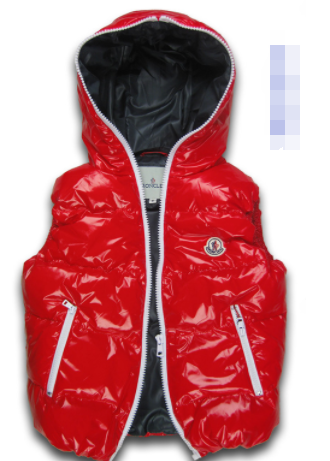 鮮やかな赤色 MONCLER偽物 モンクレール 子供 ダウン 防寒性高い ノースリーブ コートkids down vest 超かわいい ファッションダウンジャケット