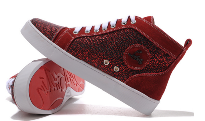 鮮やかな人気最新入荷 クリスチャン ルブタン 靴 コピー メンズ ファッション スニーカー ハイカット ビジネス シューズ  TarTaupe Sneakers Red 赤色