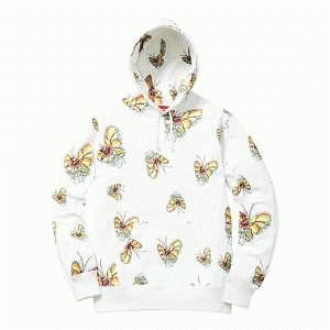 SupremeシュプリームパーカーコピーGonz Butterfly Hooded Sweatshirtプルオーバーパーカー 男女兼用　フード付き　ホワイト