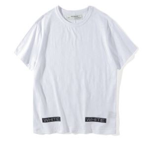 2018最新入荷Off-Whiteオフホワイトｔシャツ新作メンズのクルーネック半袖Tシャツブラック、ホワイト2色可選