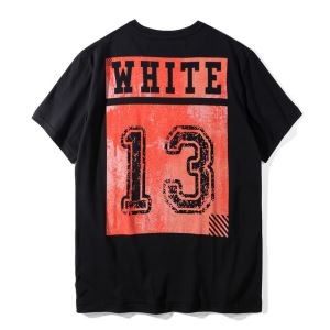 2018最新入荷Off-Whiteオフホワイトスーパーコピー半袖ｔシャツ　メンズ　数字 プリント クルーネック半袖Tシャツ　ブラック　ホワイト