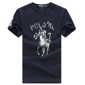 綺麗なシルエットで耐久性OKのPolo Ralph Laurenポロ ラルフローレン通販のロゴプリントされたメンズクルーネック半袖Tシャツ