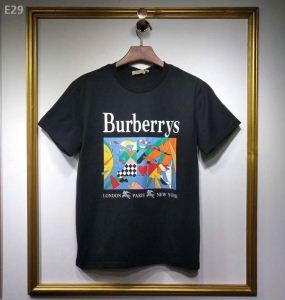 Burberryお買い得大人気コットン通気性肌触りの良い定番Tシャツ綿生地ブラックホワイトバーバリー Tシャツ コピー