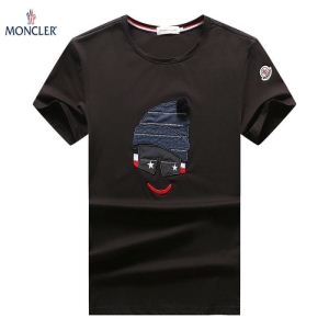 人気定番大得価人気ブランド主力定番商品MONCLERモンクレール 偽物 通販コットン生地半袖Tシャツ黒白赤色